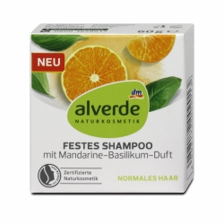 šampony Alverde tuhý šampon mandarinka s bazalkou