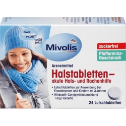 Doplňky stravy Mivolis Tablety na akutní bolest krku a hltanu