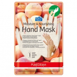 Krémy na ruce Purederm výživná maska na ruce s výtažky z broskví