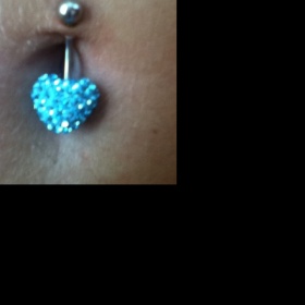 Piercing Swarovski blue heart