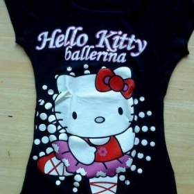 Černé dámské tričko Hello Kitty