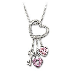 Swarovski Pink Heart Lock Pendant - foto č. 1
