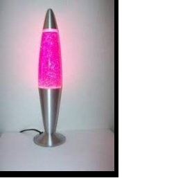 Růžová glitterová lampa